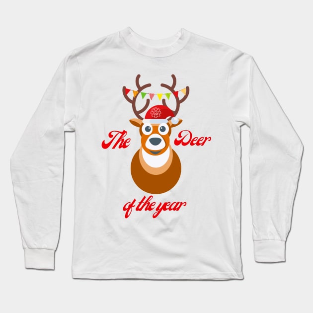 CUTE DEER OF THE YEAR Long Sleeve T-Shirt by O.M design